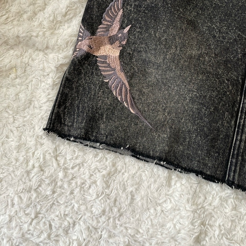 All Saints Charcoal Distressed Mini Skirt - Picture 9 of 11